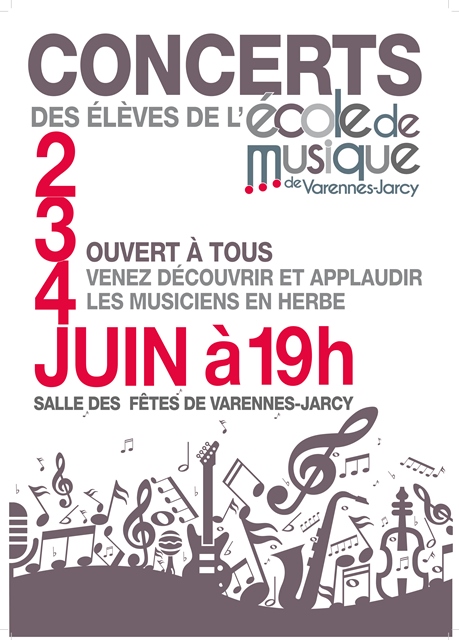Concert des élèves de l’école de musique – Ville de Varennes-Jarcy
